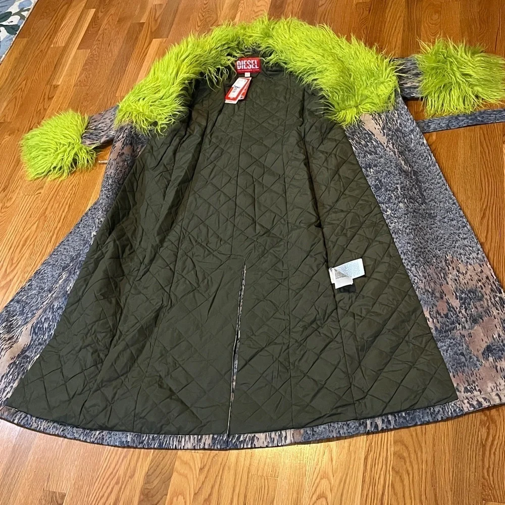 Diesel G-Roove Printed Trench Coat Size 38 or US 0-2  NWT